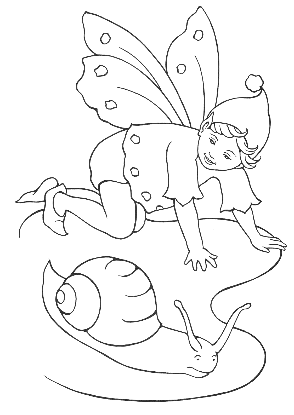 Coloriage  Fée escargot