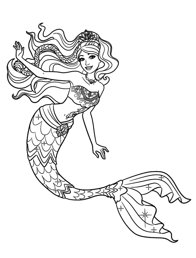 Coloriage  Sirène élégante