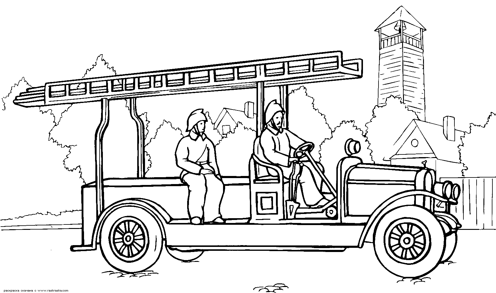 Coloriage  Véhicule de pompiers