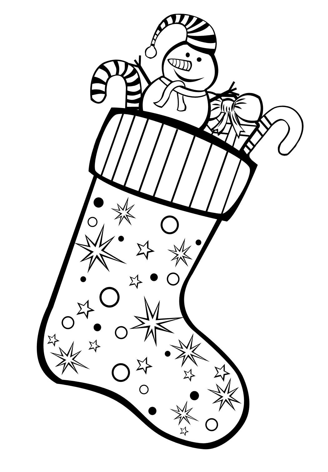 Coloriage - Stocking plein de cadeaux