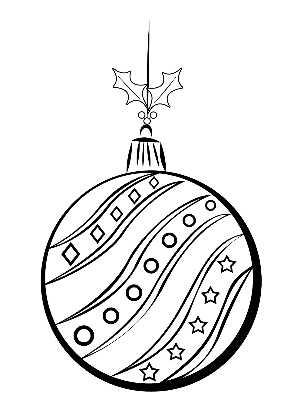 Coloriage  Arbre boule de Noël sur une chaîne