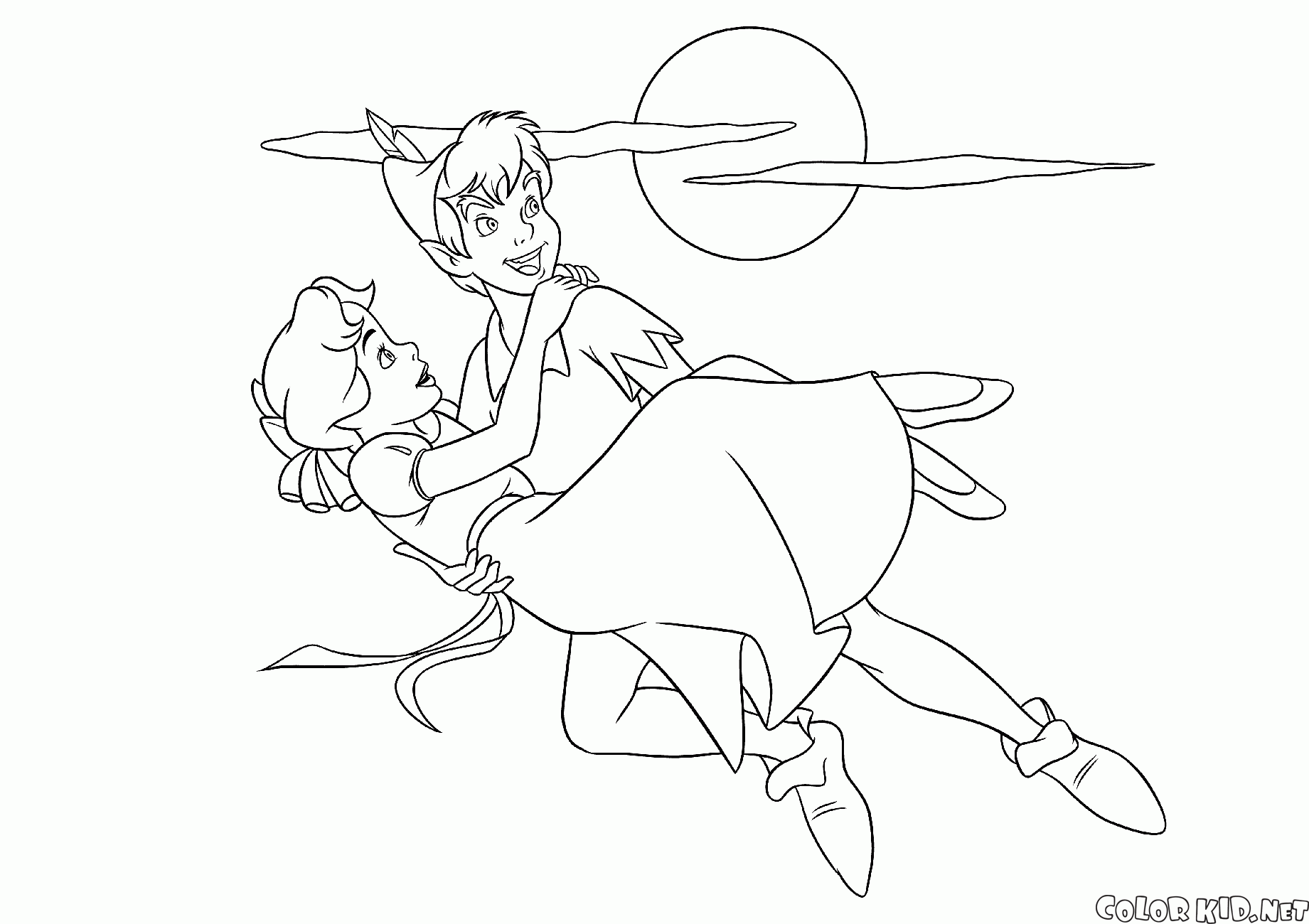 Coloriage Peter Pan et Wendy 2