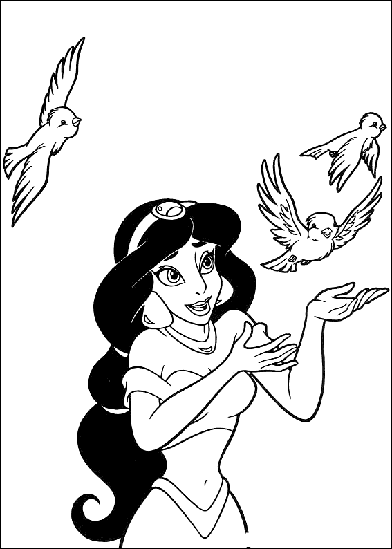  Coloriage  Princesse  Jasmine 