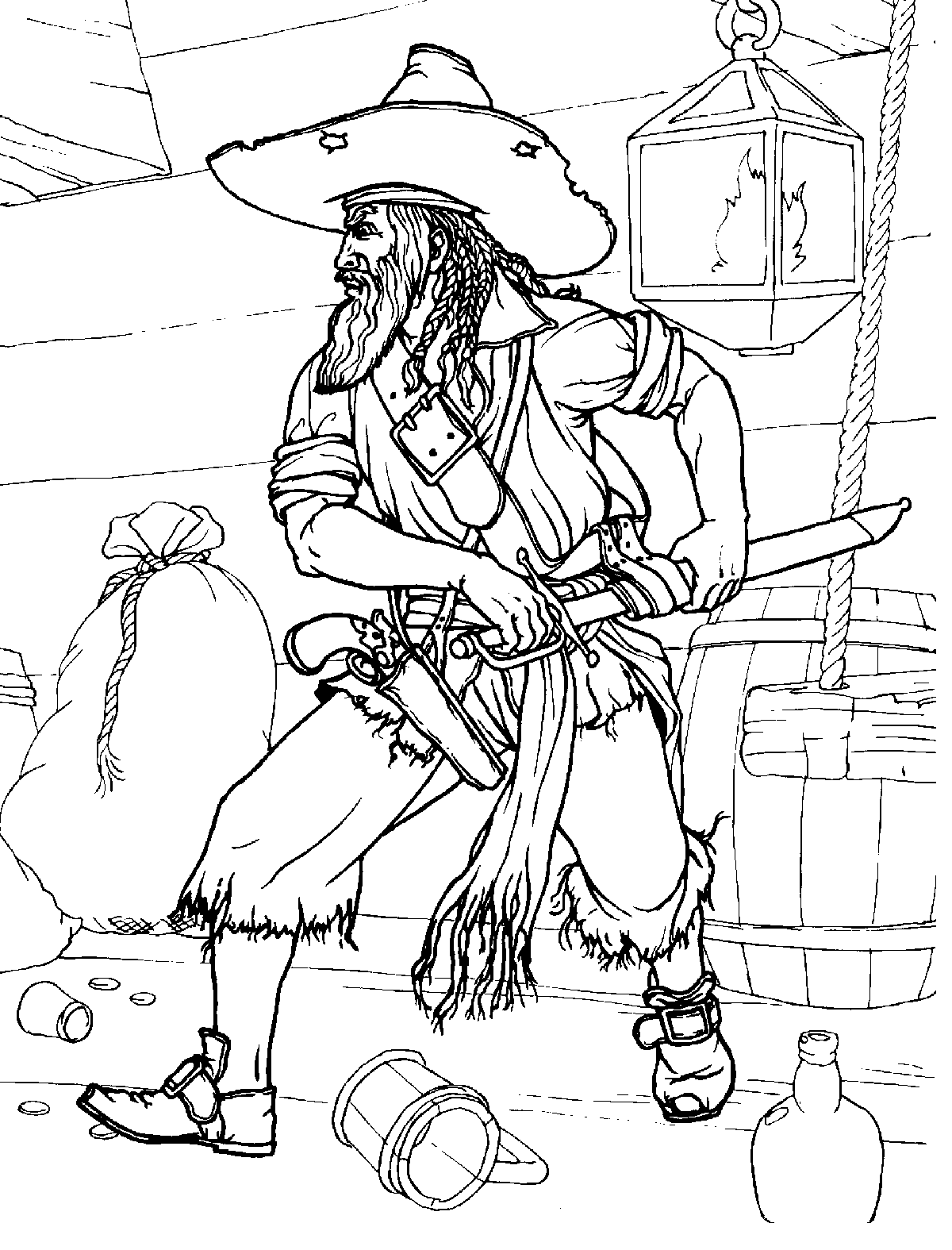 Coloriage - Old Pirate