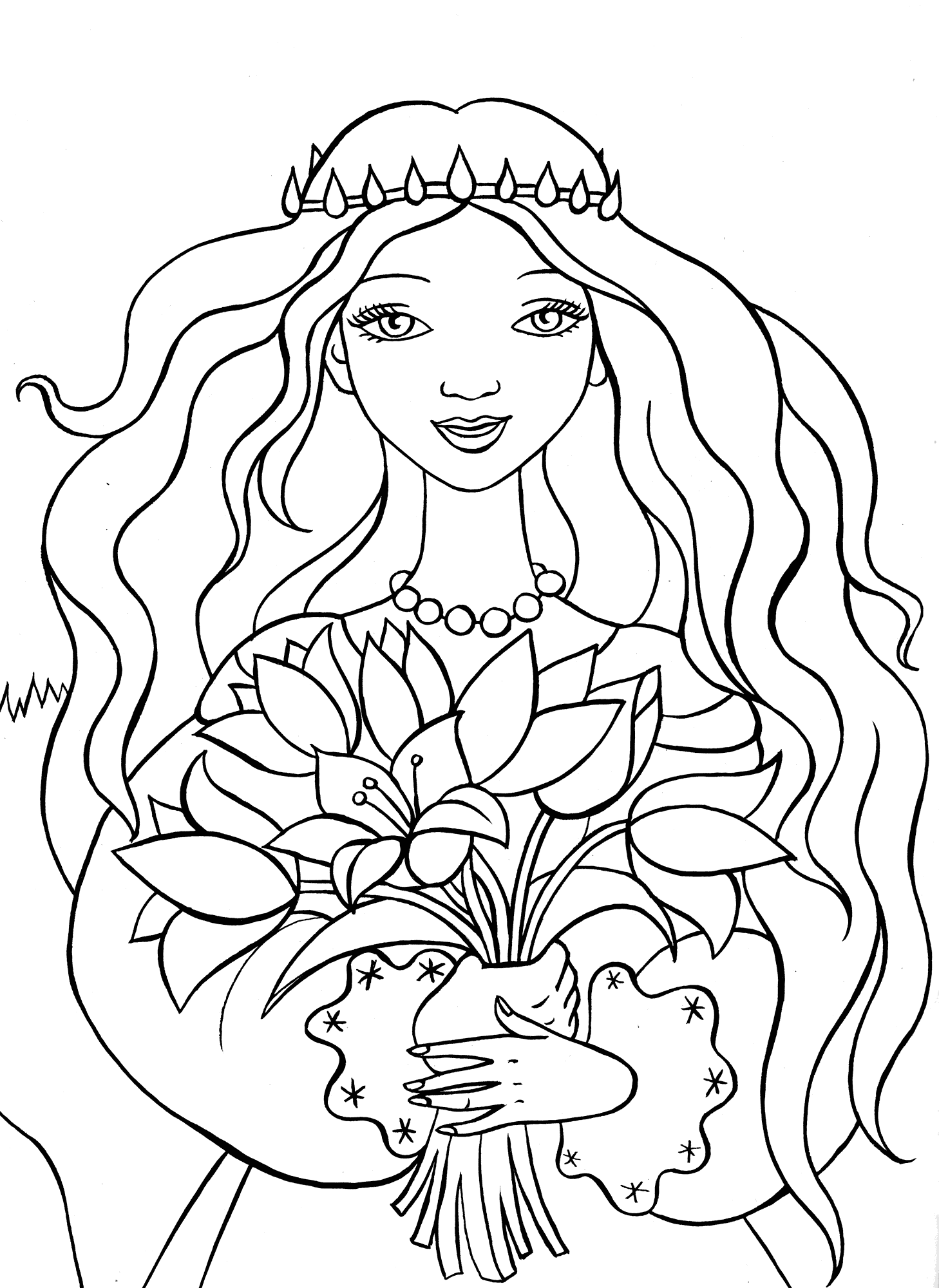Coloriage - Bouquet pour la princesse