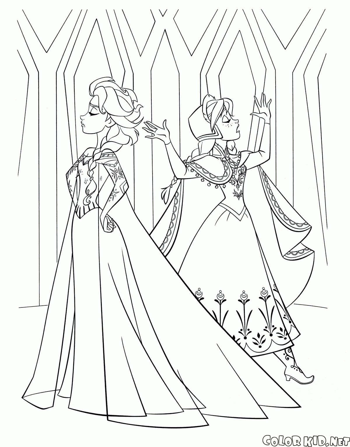 Elsa et Anna dans le château