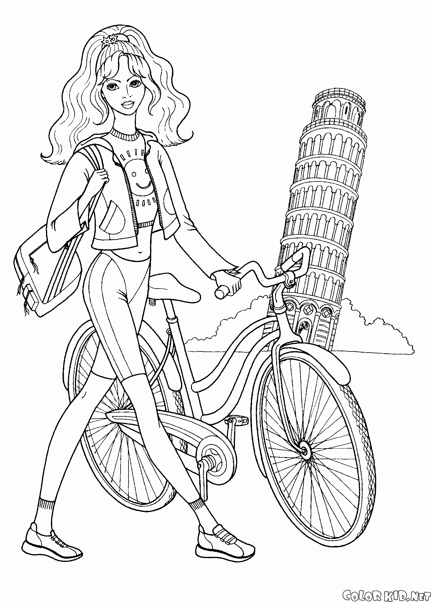 Fille avec un vélo
