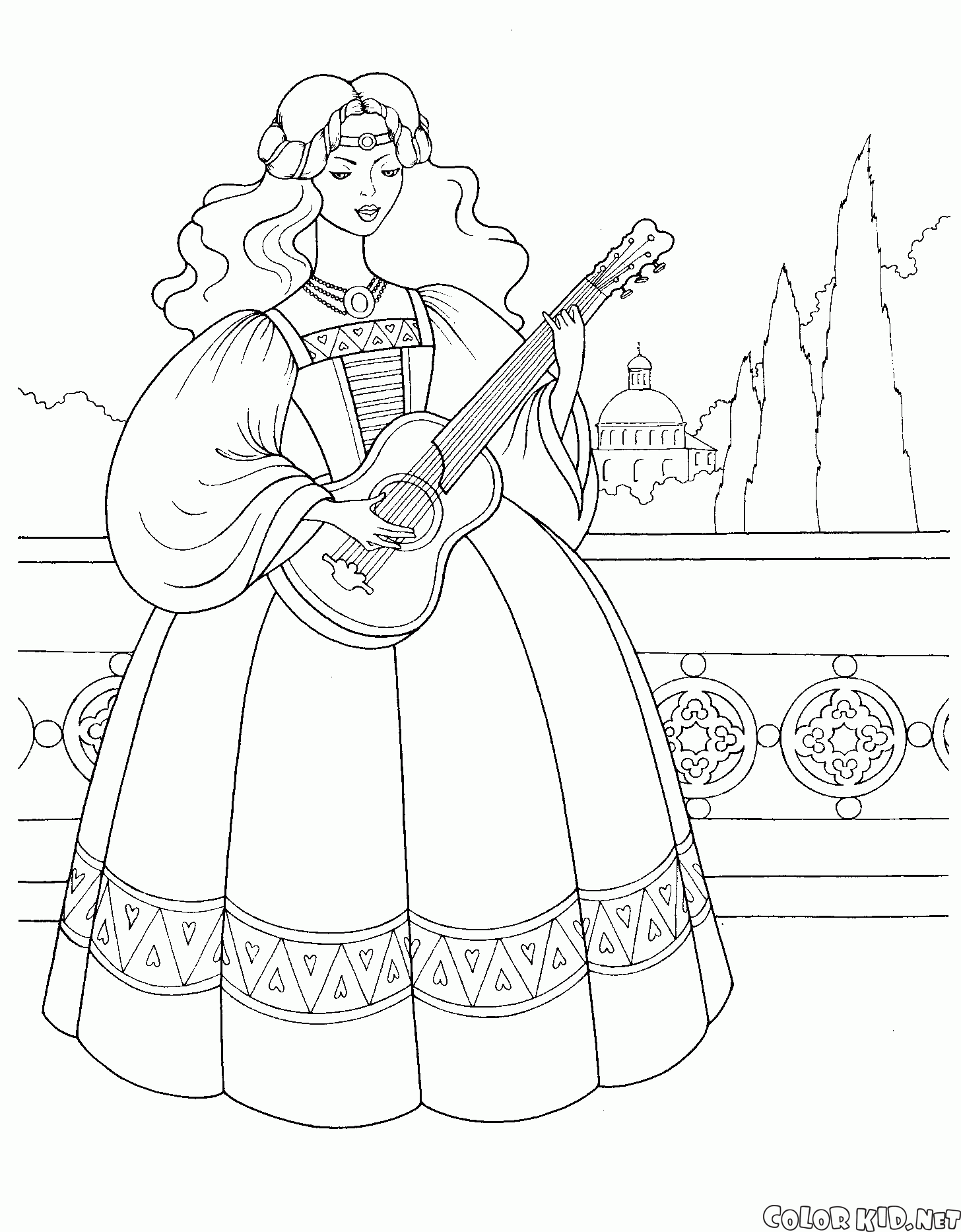 Princesse avec une guitare