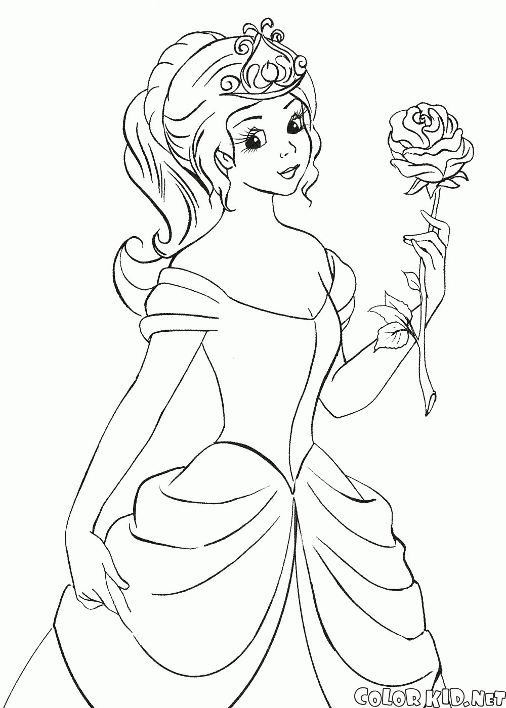 Princesse détient une rose