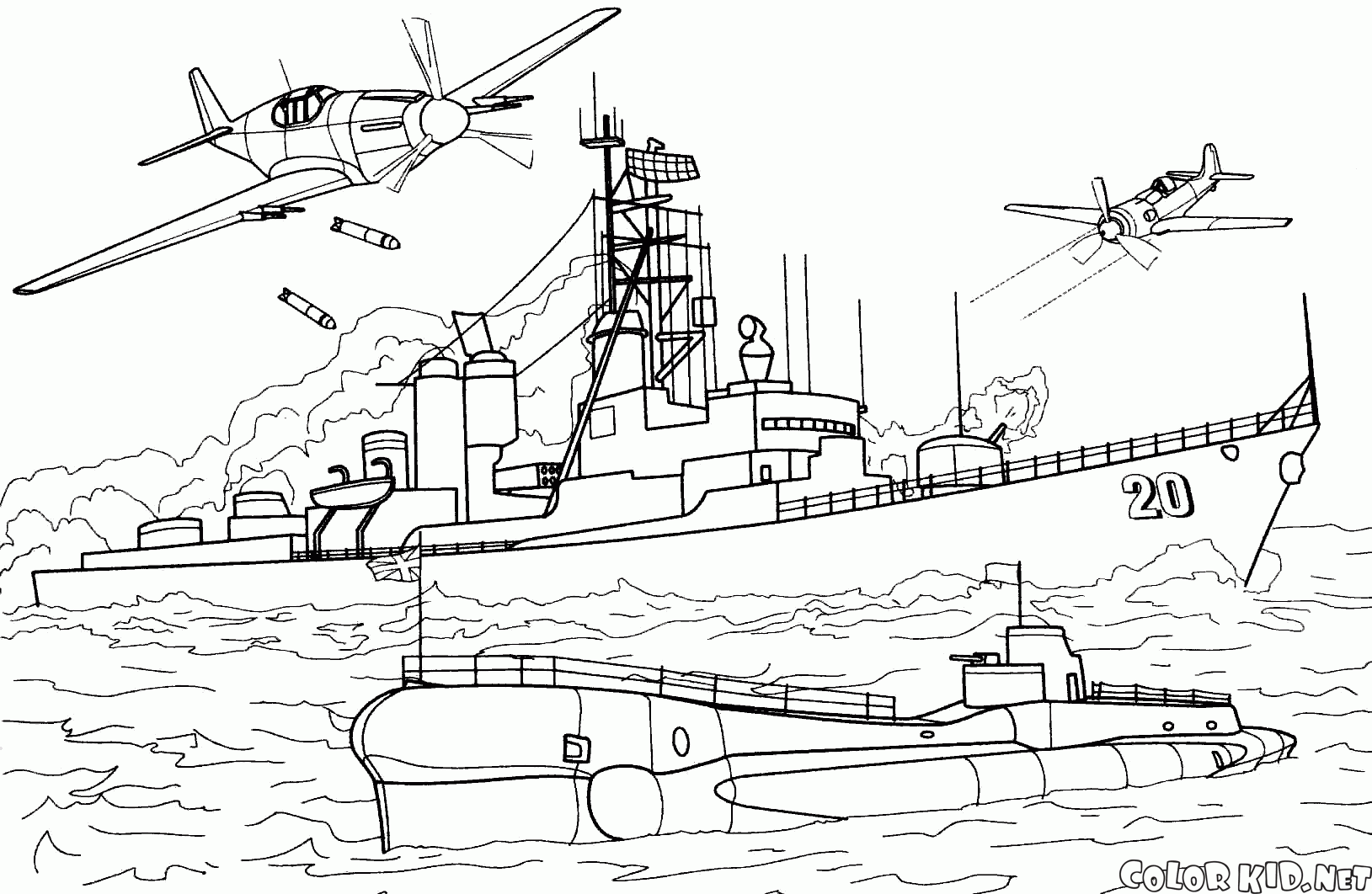 Coloriage Destroyer Americain
