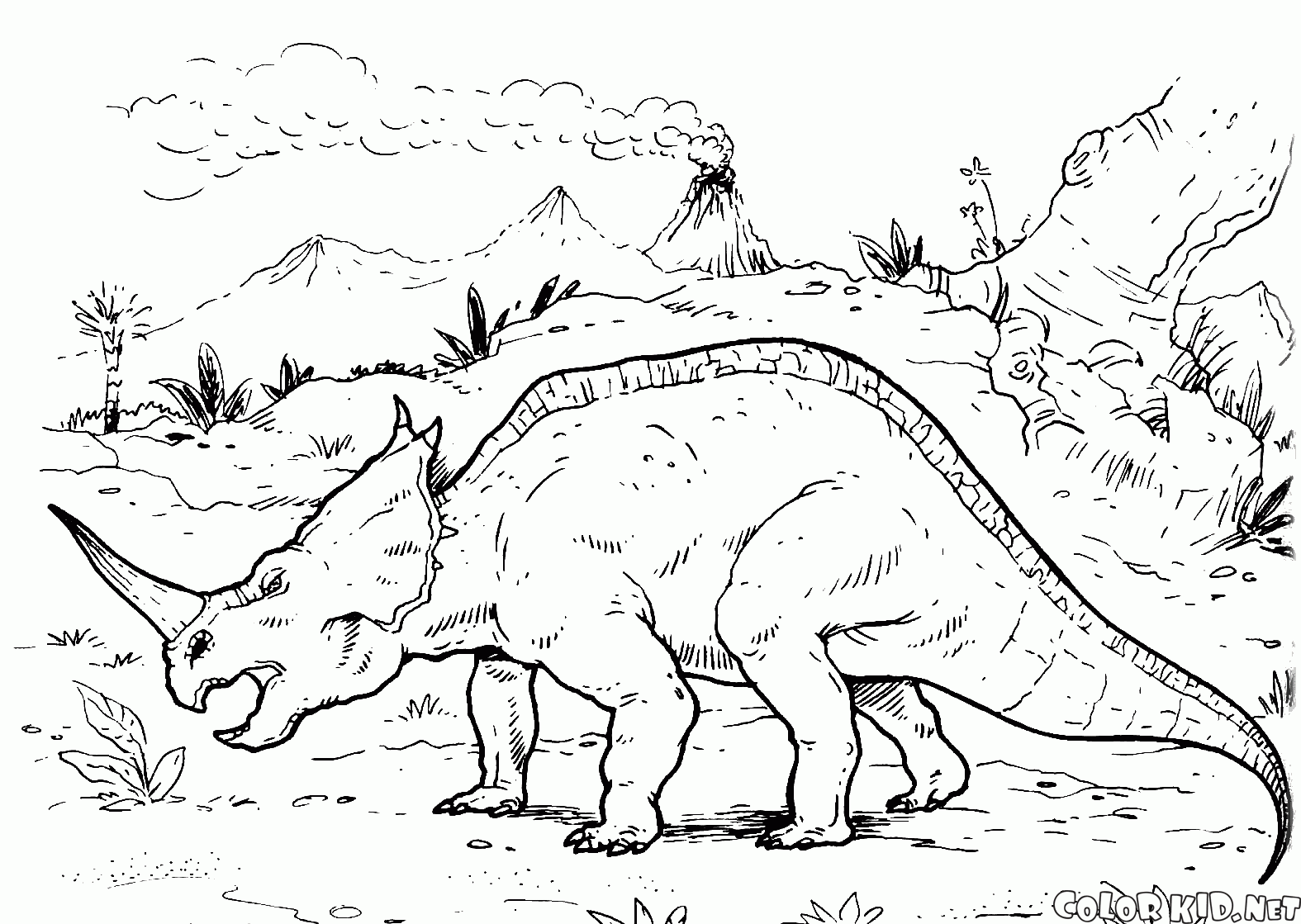 Centrosaurus se déplace dans le monde