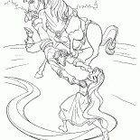 Cheval, Flynn et Raiponce