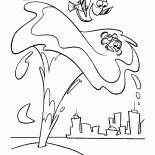 Le flux de baleine de leau