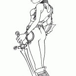 Selenia avec une épée