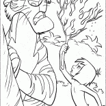 Mowgli avec le feu