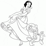 Blanche Neige danse avec un nain