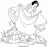 Blanche-Neige et les animaux de la forêt