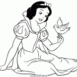 Blanche-Neige et un oiseau