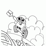 WALL-E tient sur