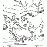 Amérindienne et le cheval
