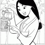 Mulan trouve un oiseau