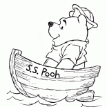 Winnie dans un bateau