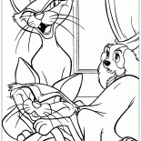 Chats dans la maison-Dame