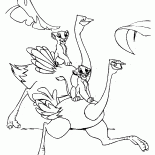 Nala et Simba sur autruches