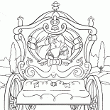 Cendrillon et le prince dans une voiture