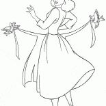 Cendrillon met sur un tablier