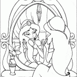 Princesse Jasmine et un miroir
