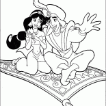 Aladdin et Jasmine sur le voyage