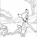 Hare et Bambi sur la glace