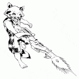 Le missile avec un pistolet laser