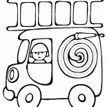 Pompier dans une voiture spéciale