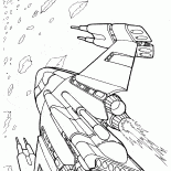 Navire de combat dans lespace