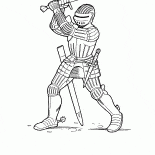 Chevalier avec une épée à deux mains