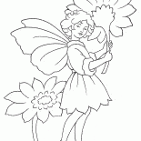 Fée avec fleurs