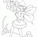 Elf fille avec un bouquet