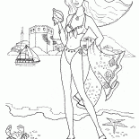 Fille sur la plage