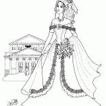 Princesse avec un bouquet
