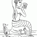 Sirène avec une perle