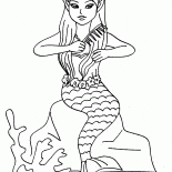 Mermaid peigner ses cheveux