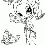Une fille et un papillon