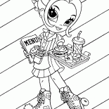 La fille sur patins à roulettes