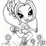 Fille avec la corde à sauter