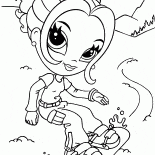 Fille sur un snowboard