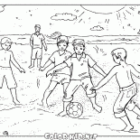 Football sur la plage