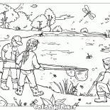 Les enfants au bord du lac