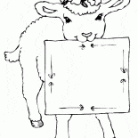 Agneau avec une couronne sur sa tête